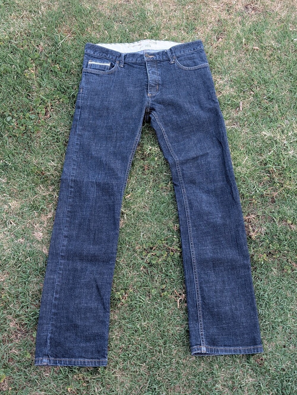 Vans Off The Wall Jeans Mens 32x34 Dark Wash Indigo Straight Skate Slim Fit